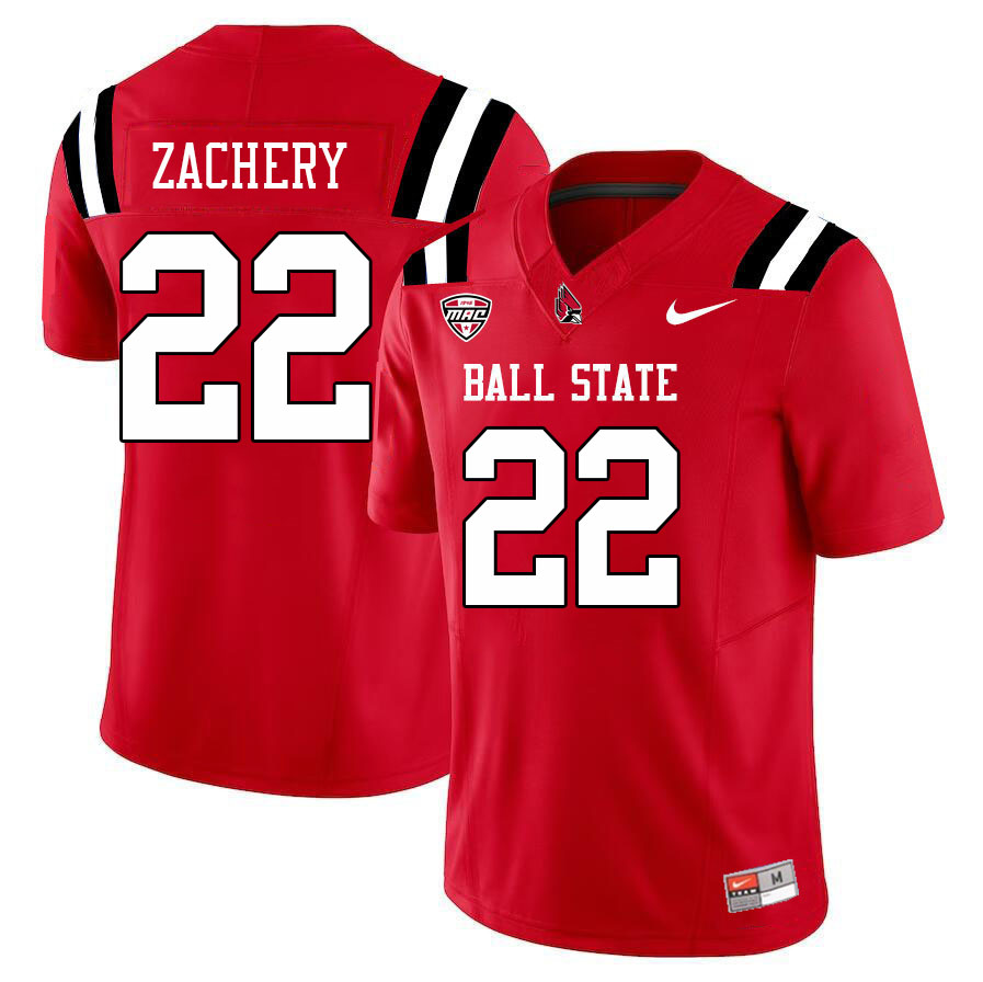 Ball State Cardinals #22 Nathaniel Zachery College Football Jerseys Stitched Sale-Cardinal